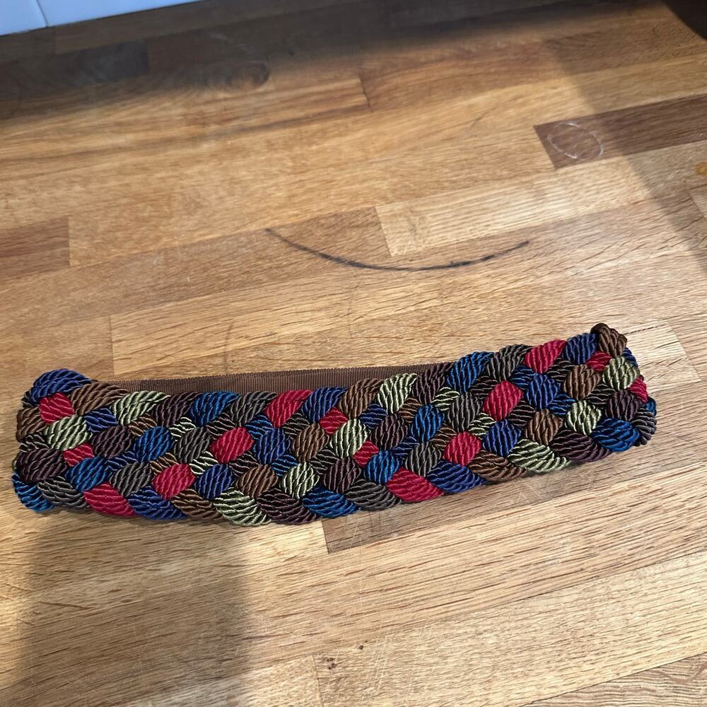 Ginnie Johansen Inc. Multicolor Braided Cord Woven Wide Cinch Belt